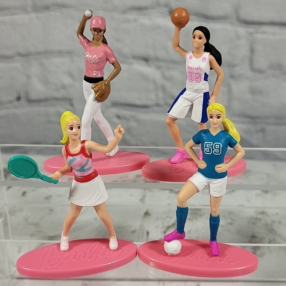 Barbie Dolls Sports Figures Baseball Soccer Tennis Basketball Lot of 4